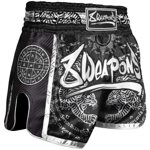 8WEAPONS CARBON SAK YANT TIGER MINTÁS MUAYTHAI SHORT - FEKETE