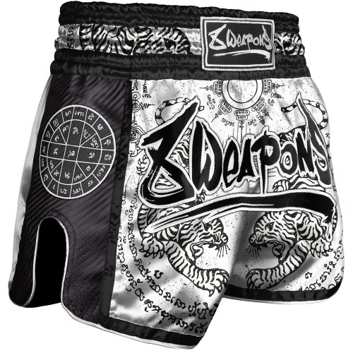 8 WEAPONS SAK YANT TIGERMINTÁS MUAYTHAI SHORT - FEHÉR